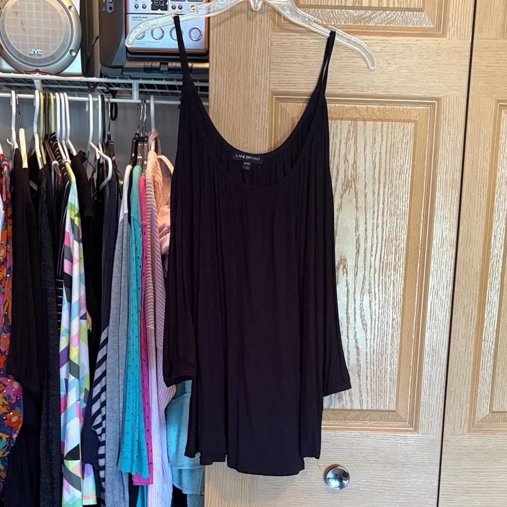 Lane Bryant Black open shoulder Top